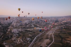 hot air balloons in the sky